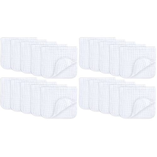 Comfy Cubs Muslin Burp Cloths 20" x 10", Pack of 20 - White
