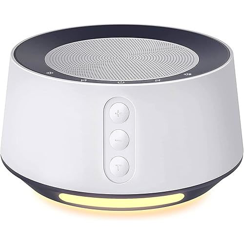 White Noise Machine with Adjustable Baby Night Light for Sleeping, 14 High Fidelity Sleep Machine Soundtracks, Timer and Memory Feature, Plug in, Sound Machine for Baby, Adults