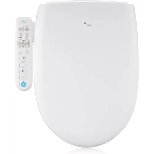 Inus N22 Electric Heated Bidet Toilet Seat Elongated, Warm Water, Smart Heated Water Luxury Bidet Toilet Seat with Kids Mode, Air Dryer, Self Cleaning, Tankless, Smart Touch Panel & Temp Control