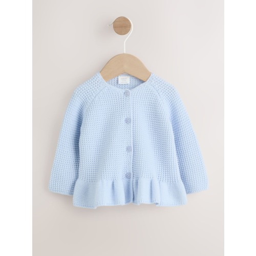 Blue Peplum Baby Knitted Cardigan (0mths-2yrs)