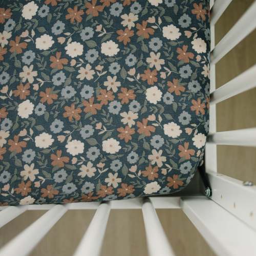Muslin Crib Sheet | Midnight Floral