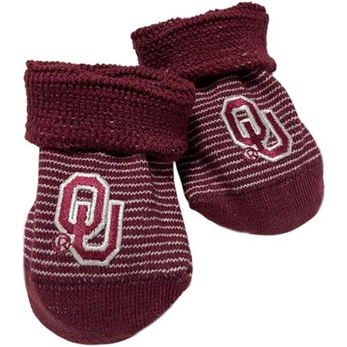 Two Feet Ahead Baby Bootie Socks Striped – Soft, Cozy & Machine Washable Organic Cotton Stay-on Socks - Made in USA (Stripe)