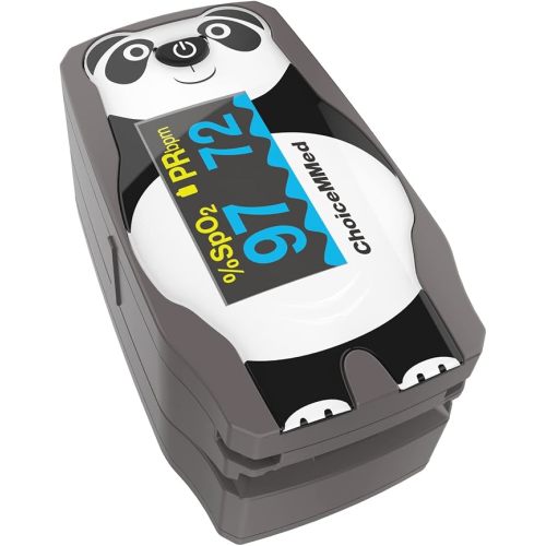 CHOICEMMED OLED Panda Pulse Oximeter Fingertip – SP02 Pulse Oximeter for Small Fingers – Blood Oxygen Saturation Monitor with Color OLED Screen - O2 Saturation Monitor with Batteries