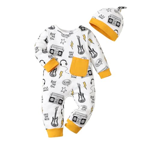 KIMI BEAR Newborn Baby Boy Clothes Fall Winter Cute Infant Outfits Long Sleeve Newborn Baby Romper Hat Bodysuit Jumpsuits