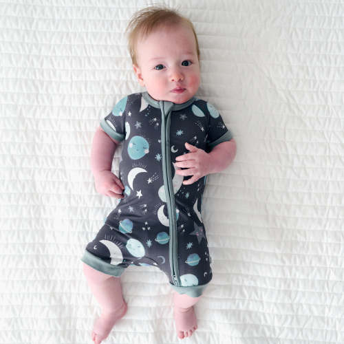 Blue To The Moon & Back Shorty Zippy - Little Sleepies