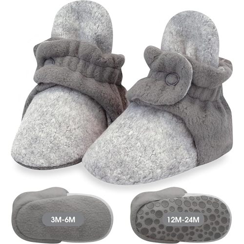 Zutano Baby Boys' Cozie Fleece Baby Booties With Grippers