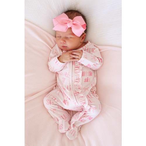 Ruffle Zipper Footie | Little Sis