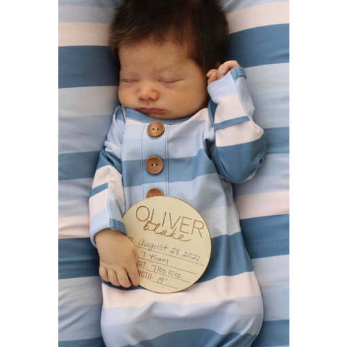 Personalized Baby Name Wood Announcement | Birth Stats Classic Duo