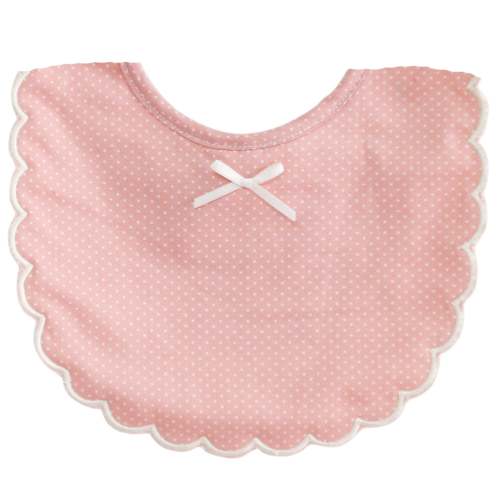 Scallop Bib Pink Ivory Spot
