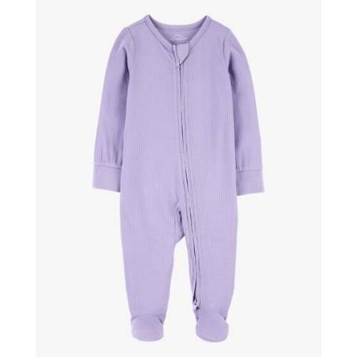 Baby Girl Solid 2-Way Zip PurelySoft Sleep & Play Pajamas - Purple - Carter's | Carter's