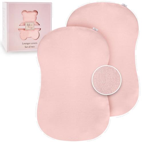 Pink Baby Lounger Cover: Ultra-Soft Cotton, Newborn Pillow (2-Pack)