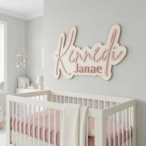 Custom Wooden Name Sign for Baby Room • Craftmkr