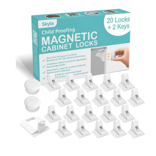 Skyla Homes Magnetic Cabinet Locks Baby Proofing Child Safety - The Safest Quickest and Easiest Multi-Purpose 3M Adhesive Child Proof Latches, No Screws or Tools Needed (12 Pack)