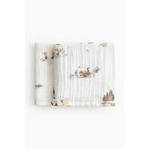 2-PACK PATTERNED MUSLIN CLOTHS