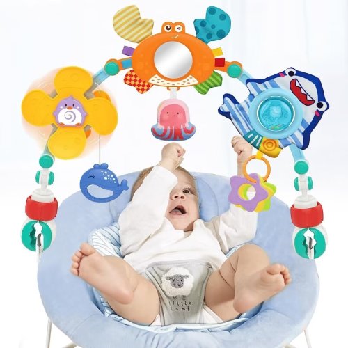 Adjustable Stroller Arch Toy: Sensory Activity for Infants 0-24 Months