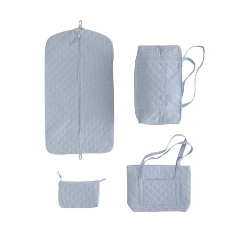 Garment bag- Quilted Luggage - Light Blue