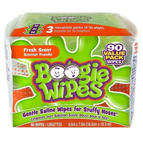 Boogie Wipes Saline Nose Wipes Fresh Scent - 90ct