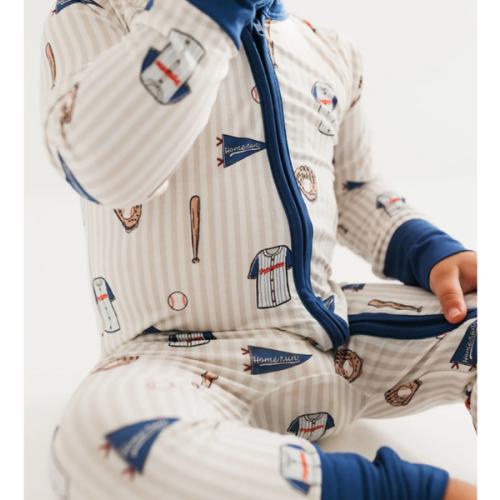 Blue Baseball Zipper Romper – In My Jammers