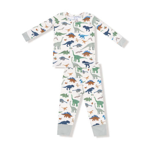 Long Sleeve Loungewear Set, Washy Dinos