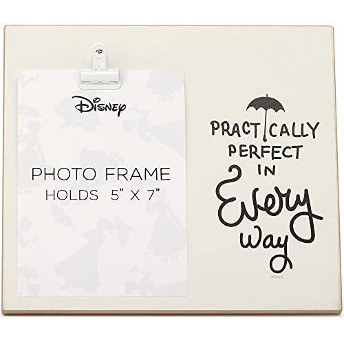 Open Road Brands Disney Mary Poppins Practically Perfect in Every Way Wood Photo Clip Frame for 5x7 Picture - Cute Mary Poppins Decor