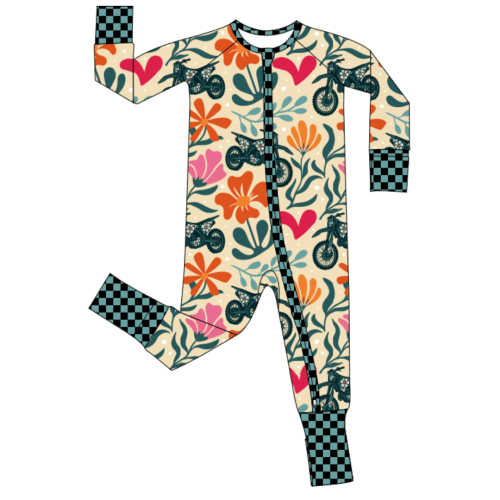 Flower Power Zip Up Pajamas / PREORDER: est shipping Nov 16 - Dec 9 – Strictly Wild