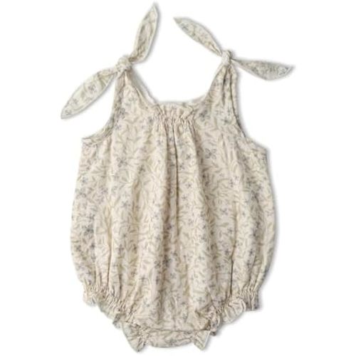 MakeMake Organics GOTS Certified Organic Cotton Spring Summer Romper for Babies - 0-24M