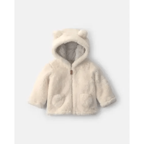 Baby Bear Teddy Fleece Zip-Up Hoodie - Cream | Carter's