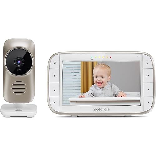 motorola MBP845CONNECT 5" Video Baby Monitor with Wi-Fi Viewing, Digital Zoom, Two-Way Audio, and Room Temperature Display