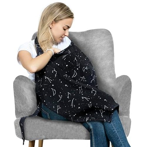 San Francisco Baby Nursing Cover – Breathable Breastfeeding Cover for Nursing, 360° Nursing Cover Up for Breastfeeding, Privacy Nursing Covers, Nursing Blanket for Breastfeeding – Premium Black