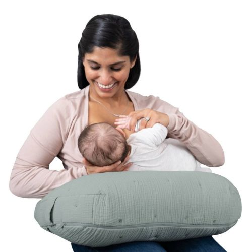 Boppy Nursing Pillow-Luxe Muslin - Sea Green Solid