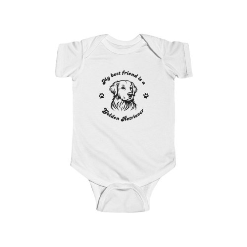 My Best Friend is a Golden Retriever Onesie | Dog Lover Gift | Newborn Gift | Baby Shower | Baby Clothes | Infant Fine Jersey Bodysuit