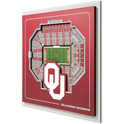 YouTheFan Officially-licensed NCAA Stadium Series 3D Wall Art - multi-layer team stadium replica, detailed sports fan gift, indoor decor