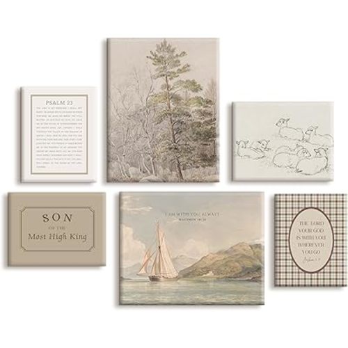 Nursery Christian Wall Art Decor Vintage Bible Verse Poster Baby Boy Nursery Canvas Wall Decor Kids Scripture Picture Religious Playroom Prints Christian Artwork For Bedroom 8x10x6 Inch Wrapped Canvas