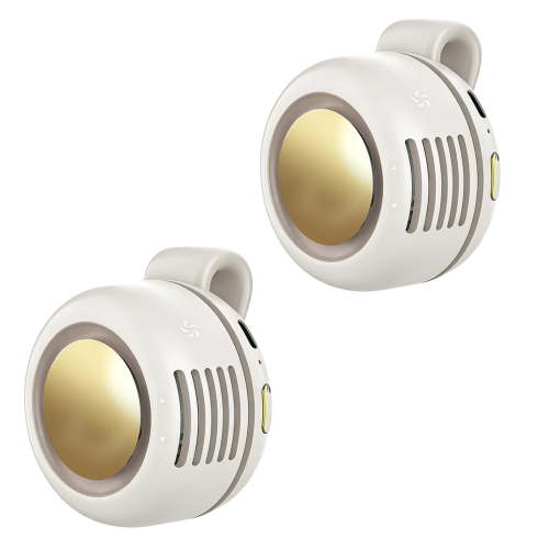 Portable Clip-On Fan, Mini USB Rechargeable 360° Rotatable Fan, 3-Speed Silent Mini Bladeless Fans (White and green)