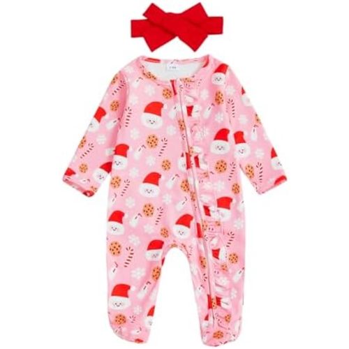 Kuriozud Newborn Baby Girl Boy Footie Romper One Piece Jumpsuit Sleeper Infant Clothes