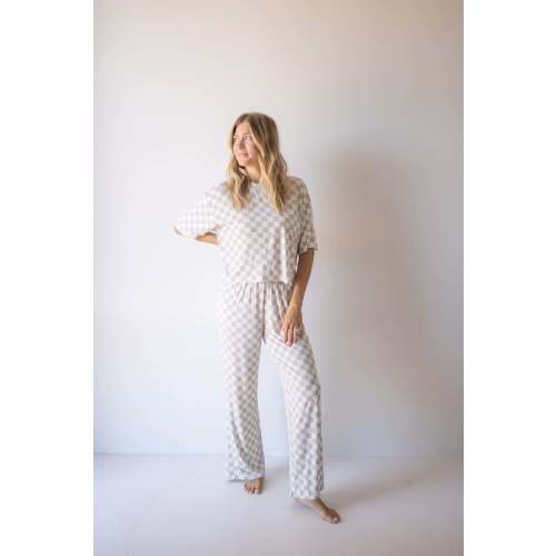 Checkerboard | Women's Boxy Tee Lounge Set | Milk & Baby – Milk & Baby