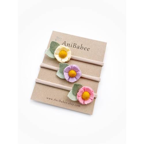 Baby Girl Gift, Felt Flower Headband, Baby Headband Set, Baby Flower Headband, Newborn Headband, Flower Headband, Toddler Flower Headband