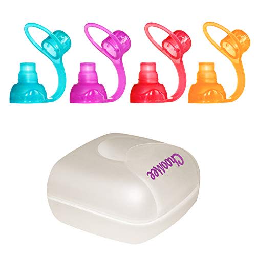 ChooMee SoftSip Food Pouch Tops | 4 Colors + White case | Prevent Spills and Protect Childs Mouth
