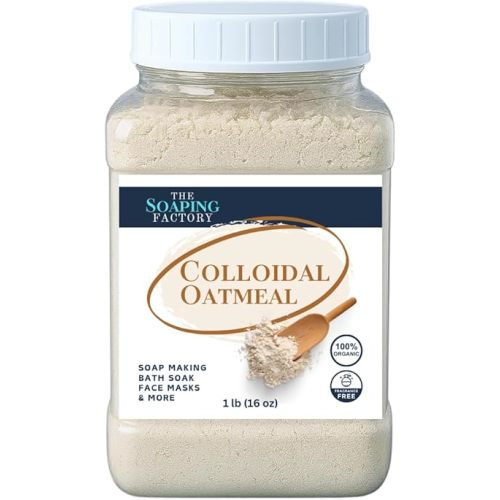 Colloidal Oatmeal Powder 16 oz | Unscented, Organic Oatmeal for Baths, Soap Making, and DIY Skincare | Soothes Itchy, Irritated Skin | Ideal for Natural Cosmetics | The Soaping Factory
