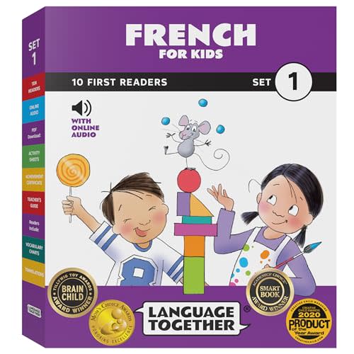 French for Kids: 10 First Reader Books with Online Audio and 100 Vocabulary Words (Beginning to Learn French) Set 1 by Language Together