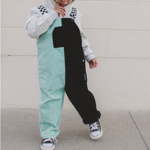 Colorblock Mint Overalls