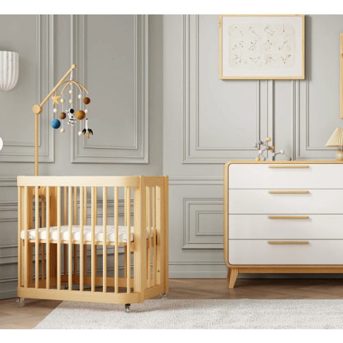 3-in-1 Convertible Wave Crib with Mobile Attachment Arm