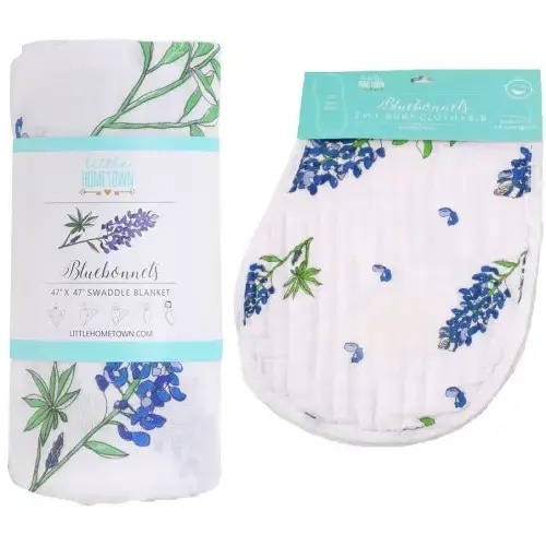 Baby Muslin Swaddle Blanket & Burp Cloth/Bib Combo | Save 10% – Little Hometown