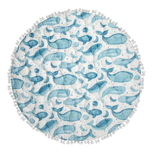 Cotton Quilted Activity Playmat - Caspian Whales