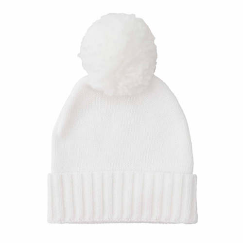 Knit Baby Pom Pom Beanie | Snow