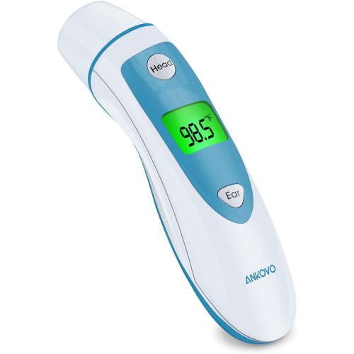 ANKOVO Digital Infrared Forehead and Ear Thermometer for Fever，The Non-Contact Infrared Thermometer for Kid,Adult