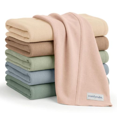 Comfy Cubs Baby Burp Cloths Set Pack of 6 - Large, 6-Layer, Ultra Absorbent Soft 100% Cotton for Infants - Multicolor