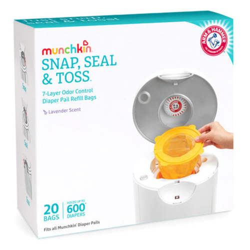 Arm & Hammer™ Snap, Seal & Toss Diaper Pail Bag Refills, 20pk
