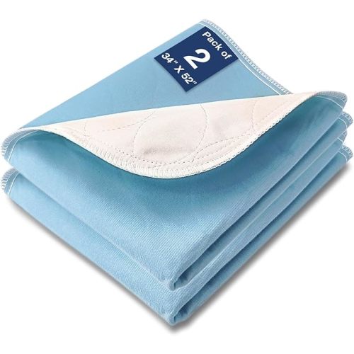 Bed Pads Washable Waterproof, 52" x 34" (2 Pack) Incontinence Bed Pads, Waterproof Mattress Protector & Washable Pee Pads, Perfect for Kids, Adults, The Elderly and Pets