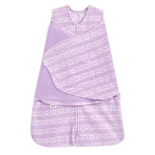 HALO Baby Micro-Fleece 3.0 TOG Sleepsack Sleeveless Swaddle Wrap - Heartline S: Snug Fit, Sleeveless, 3.0 TOG Rating